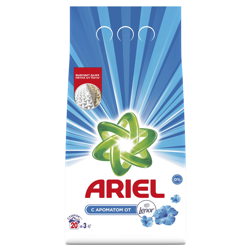 Порошок пральний ARIEL 2в1 Lenor Effect, універсальний, 3кг